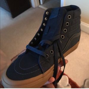 Navy Blue Gum Bottom Vans Hi Top